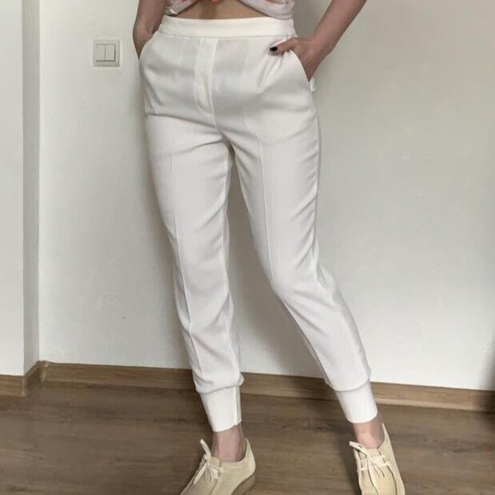 ZARA THE TRAVEL JOGGER Women's size XXL Pull On WHITE Elastic Waist Hi Rise Pant